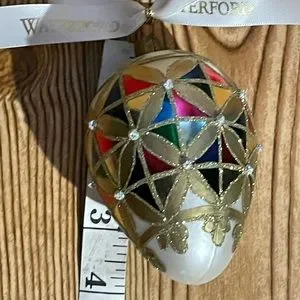 Waterford | Holiday | Waterford Holiday Heirloom Ornament  Waterford Crystal Holiday Heirloom Ornament. Colleen Egg Small 4” with papers main image 0
